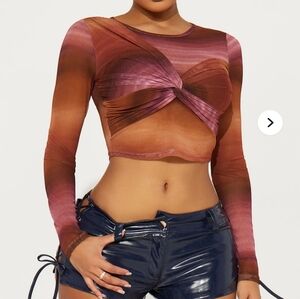 Women's Multicolor Twist Front Top